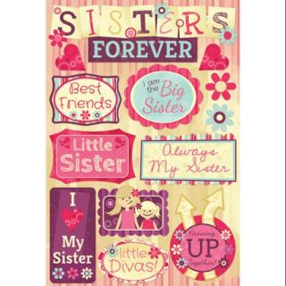 Sister Cardstock Stickers 5.5"X9" Sisters Forever