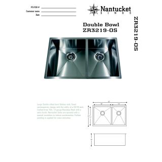 32 x 19 Double Offset Undermount Kitchen Sink by Nantucket Sinks