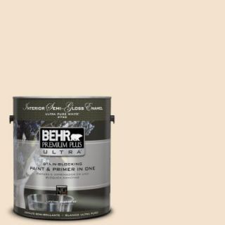 BEHR Premium Plus Ultra 1 gal. #ICC 31 Oat Flour Semi Gloss Enamel Interior Paint 375001