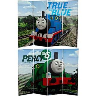 Oriental Furniture 48 x 63 Tall Double Sided Thomas and Percy 4 Panel Room Divider