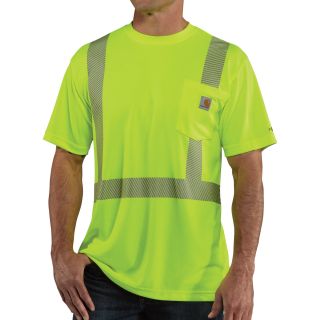 Carhartt Men's Force High-Vis Short Sleeve Class 2 T-Shirt — Lime, 2XL, Model# 100495-323  Safety Shirts