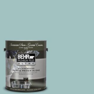 BEHR Premium Plus Ultra 1 gal. #S440 3 Aspiring Blue Semi Gloss Enamel Interior Paint 375001