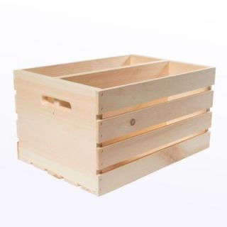 Houseworks Crates and Pallet 18 in. x 12.5 in. x 9.5 in. Divided Large Wood Crate 94623