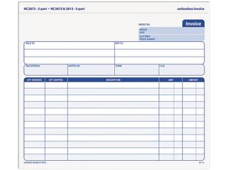 Tops 3813 Snap Off Invoice, 8 1/2 x 7, Three Part Carbonless, 50 Forms