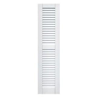 Wood Composite 12 in. x 50 in. Louvered Shutters Pair #631 White 41250631