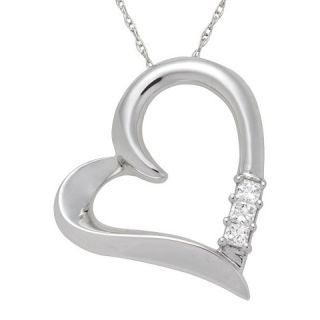 CT.T.W. Princess cut Diamond Heart Pendant Necklace in 14K White