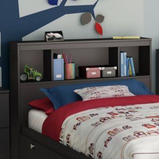 South Shore Spark Twin 39" Bookcase Headboard, Pure Black