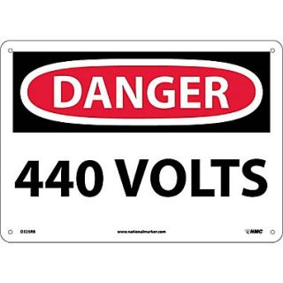 Danger, 440 Volts, 10X14, Rigid Plastic