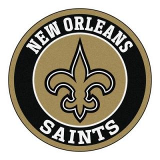FANMATS NFL New Orleans Saints Black 2 ft. 3 in. x 2 ft. 3 in. Round Accent Rug 17967