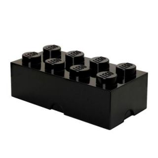 LEGO Storage Brick 8   9.84 in. D x 19.76 in. W x 7.12 in. H Stackable Polypropylene in Black 40040633