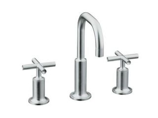 KOHLER K 14406 3 CP Euro Modern 8" Widespread Purist Widespread Lavatory Faucet Polished Chrome