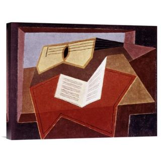 Global Gallery Guitar With Sheet of Music by Juan Gris Painting Print on Wrapped Canvas