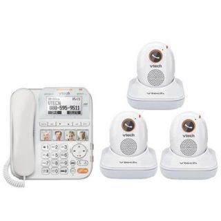 VTech SN1197 + (2)SN6167 DECT 6.0 Cordless Phone System W/ 3 Band Equalizer & Expandable Up To 12 Handsets