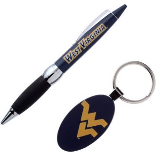 West Virginia Mountaineers Ballpoint Pen and Key Tag Set