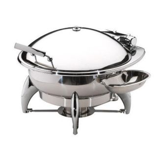 SMART Buffet Ware Large Round Chafing Dish with Stainless Steel Lid, Base and Spoon Holder