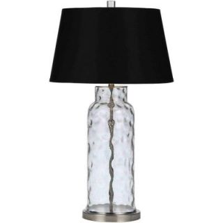 AF Lighting Candice Olson Collection, Impression 32.5 in. Clear Glass Table Lamp with Black Shade 8724 TL