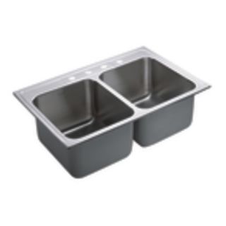 Commercial 33x 22 Double Bowl Drop In Kitchen Sink