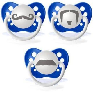 Personalized Pacifiers Mustache 3 Pack