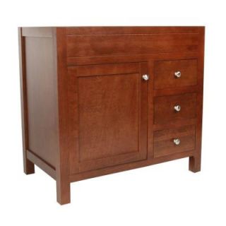 St. Paul Wyoming 36 in. W x 21.375 in. D x 34 in. H Vanity Cabinet Only in Hazelnut Discontinued WYSD3621COM H
