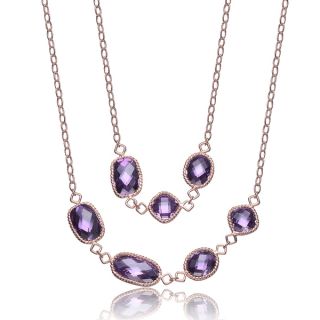 Collette Z Rose plated Sterling Silver Purple Cubic Zirconia Necklace