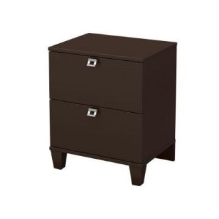 Home Decorators Collection Karma 23 1/4 in. x 19 3/4 in. 2 Drawer Nightstand in Chocolate 9000060