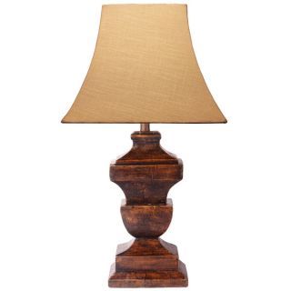 Casa Cortes Rustic Wood and Burlap Handcrafted 26 inch Table Lamps