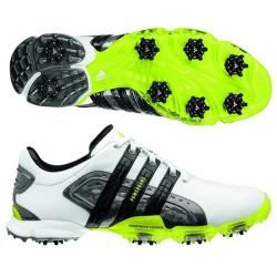 Adidas Mens Powerband 4.0 White/ Slime/ Black Golf Shoes  