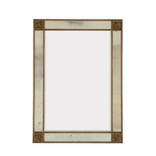 Majestic Mirror Detailed Rectangular Antique Beveled Glass Wall Mirror