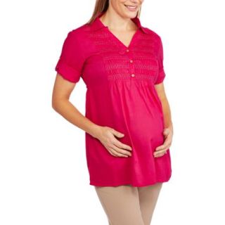 Oh! Mamma Maternity Short Sleeve Embellished Front Shirt