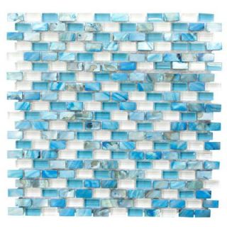 Jeffrey Court La Jolla 12.25 in. x 12 in. x 8 mm Glass and Shell Mosaic Wall Tile 99748