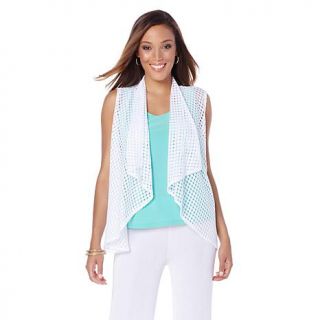 Slinky® Brand Crochet Vest with Cascading Front Detail   7724018