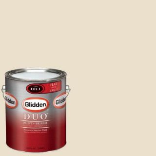 Glidden DUO 1 gal. #GLC16 01F Eloquent Ivory Flat Interior Paint with Primer GLC16 01F