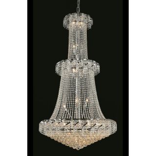 Elegant Lighting Chrome 36 inch Royal cut Crystal Clear Large Hanging
