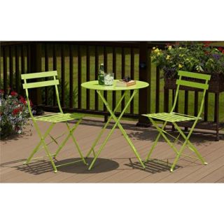 Cosco 3 Piece Folding Bistro Set, Bright Green