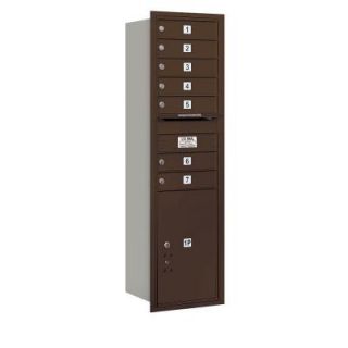 Salsbury Industries 55 in. H x 16 3/4 in. W Bronze Rear Loading 4C Horizontal Mailbox with 7 MB1 Doors/1 PL6 3715S 07ZRU