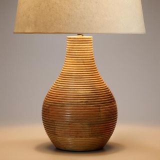 Ribbed Wood Table Lamp Base