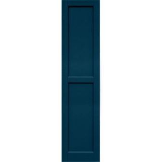 Winworks Wood Composite 15 in. x 64 in. Contemporary Flat Panel Shutters Pair #637 Deep Sea Blue 61564637