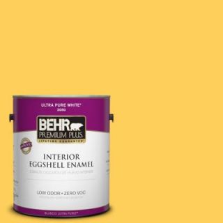 BEHR Premium Plus 1 gal. #330B 6 Lemon Sorbet Zero VOC Eggshell Enamel Interior Paint 230001