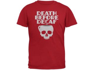 Death Before Decaf Red Adult T Shirt