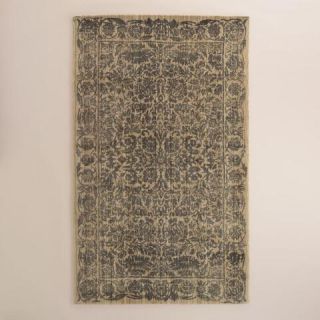 Gray Floral Tufted Wool Sapphire Area Rug