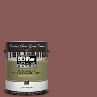 BEHR Premium Plus Ultra 1 gal. #PPU1 9 Red Willow Semi Gloss Enamel Exterior Paint 585301