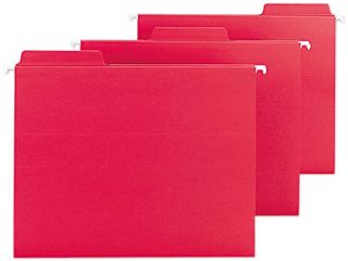 Smead 64096 FasTab Hanging File Folders, Letter, Red, 20/Box