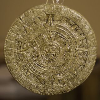 Ceramic Aztec Calendar in Brown Wall Plaque (Small) (Mexico