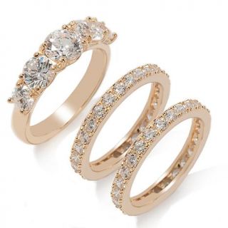 Absolute™ 5 Stone Ring and Eternity Bands 3 piece Set