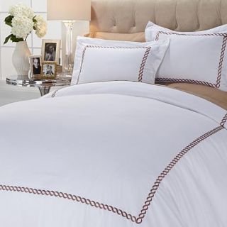 Richard Mishaan 400 Thread Count Easy Care Embroidered 3 piece Duvet Cover   7641627