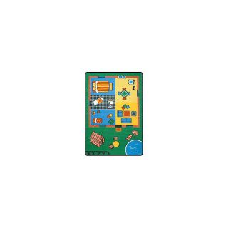 Learning Carpets Play Carpets Rectangular Green Transitional Accent Rug (Common: 3 ft x 4 ft; Actual: 36 in x 52 in)