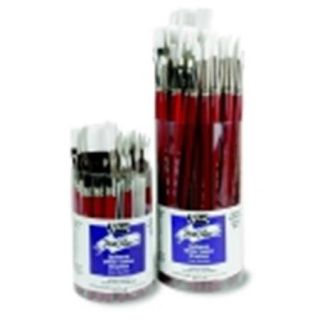 Sax Optimum White Taklon Long Varnished Wood Handle Paint Brush Set, Set   72