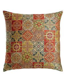 Fino Lino Linen & Lace European Tegola Tile Patchwork Sham