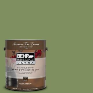 BEHR Premium Plus Ultra 1 gal. #PPU10 3 Green Energy Flat Enamel Interior Paint 175301