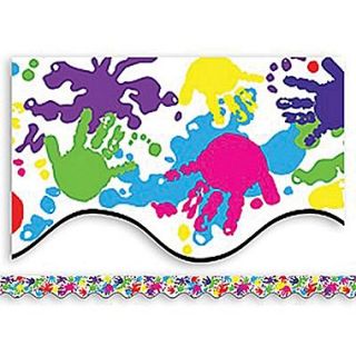 Teacher Created Resources TCR4138 35 x 2.187 Scalloped Helping Hands Border Trim, Multicolor